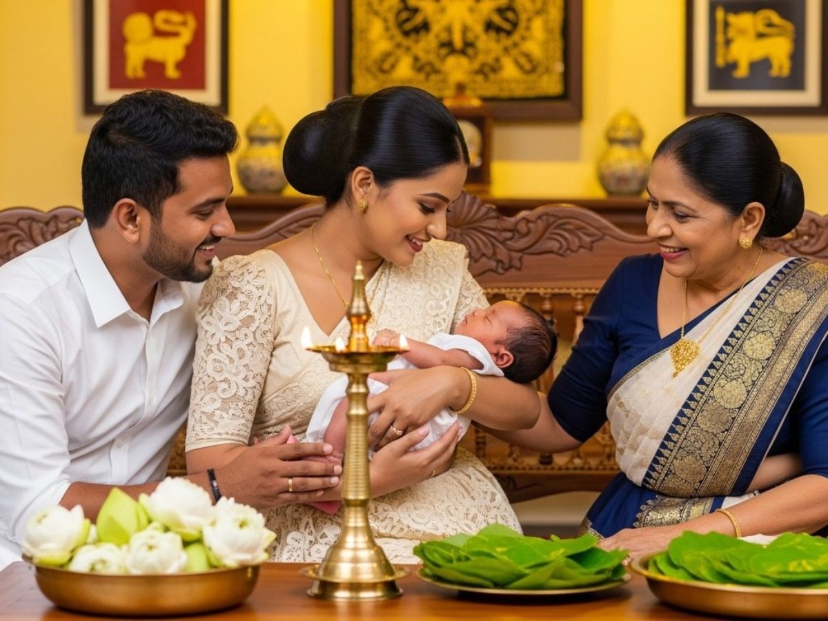 Sri Lankan family celebrating